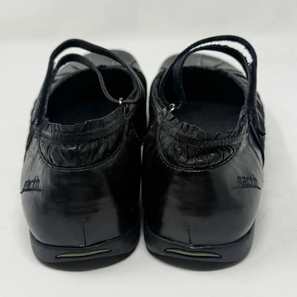 Earth Kalso Pirouette 3 Shoes Womens 9.5 Black Leather Mary Jane Scalloped Boho